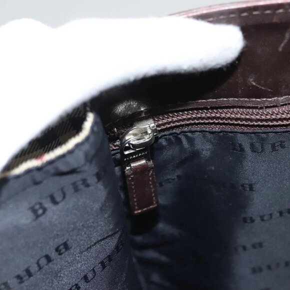 BURBERRY Nova Check Tote Bag Nylon Beige Silver Auth 126392 - Picture 12 of 16